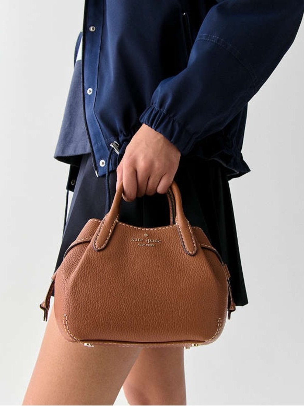 Kate Spade Dumpling Mini Satchel in Warm Gingerbread Leather Crossbody Like New! - Picture 2 of 12
